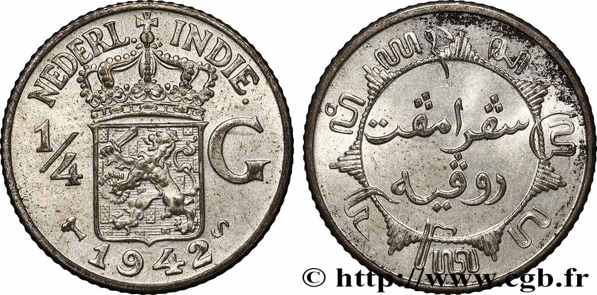 NETHERLANDS INDIES 1/4 Gulden 1942 San Francisco - S AU