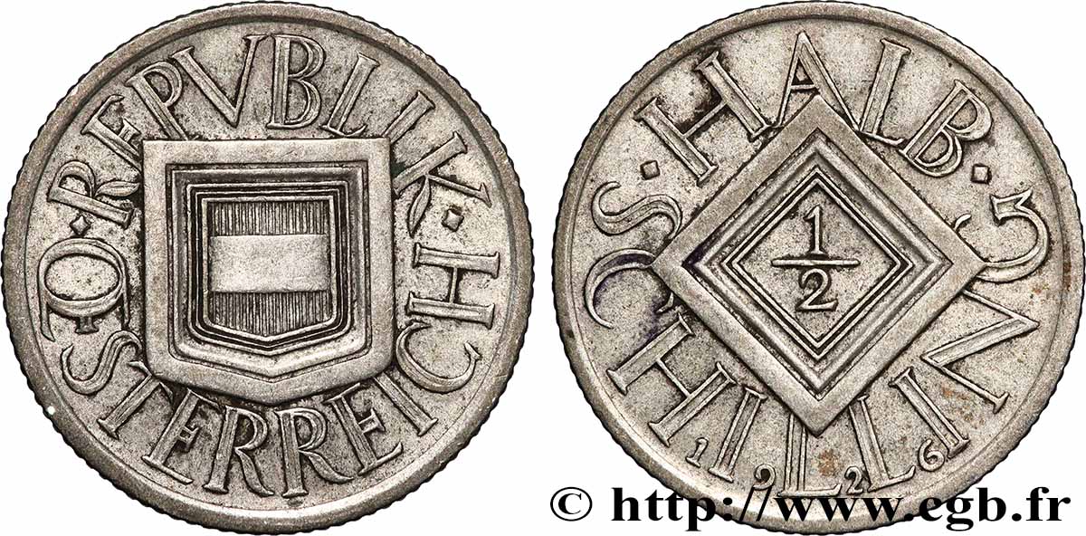 AUSTRIA 1/2 Schilling 1926 Vienne BB