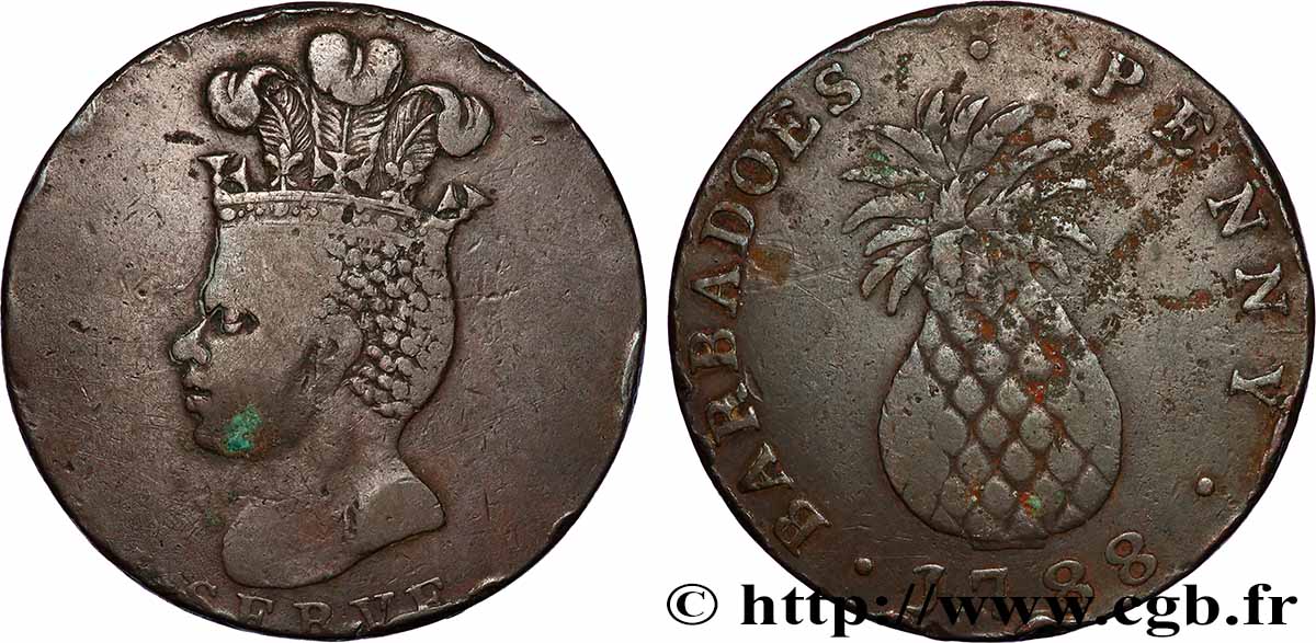 BARBADOS 1 Penny 1788 BC+