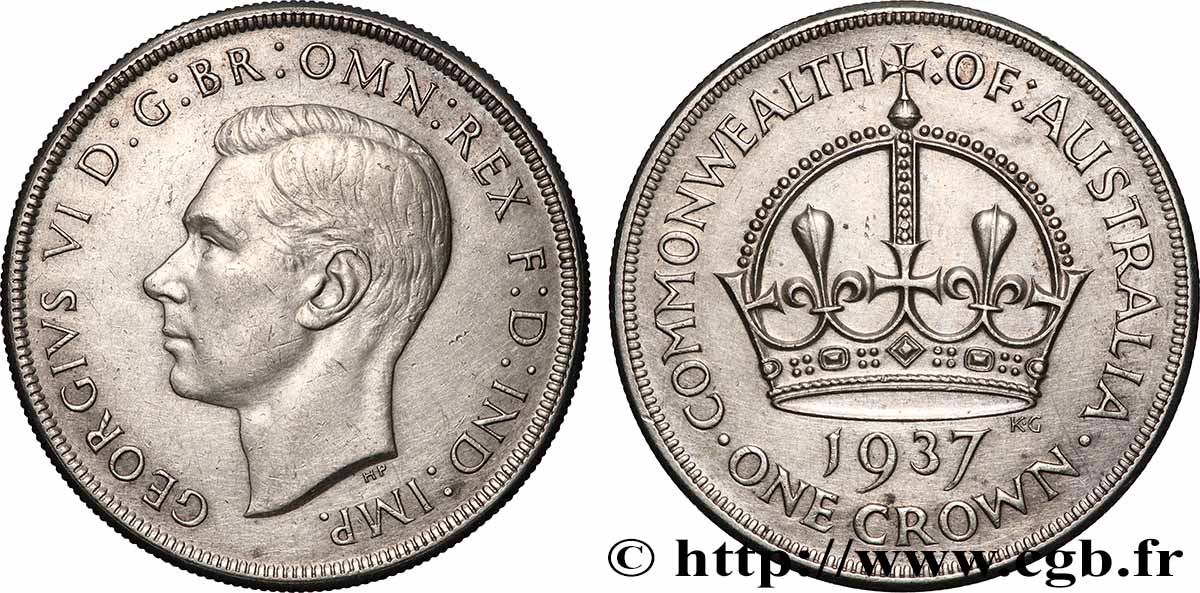 AUSTRALIE 1 Crown Georges VI 1937 Melbourne TTB+