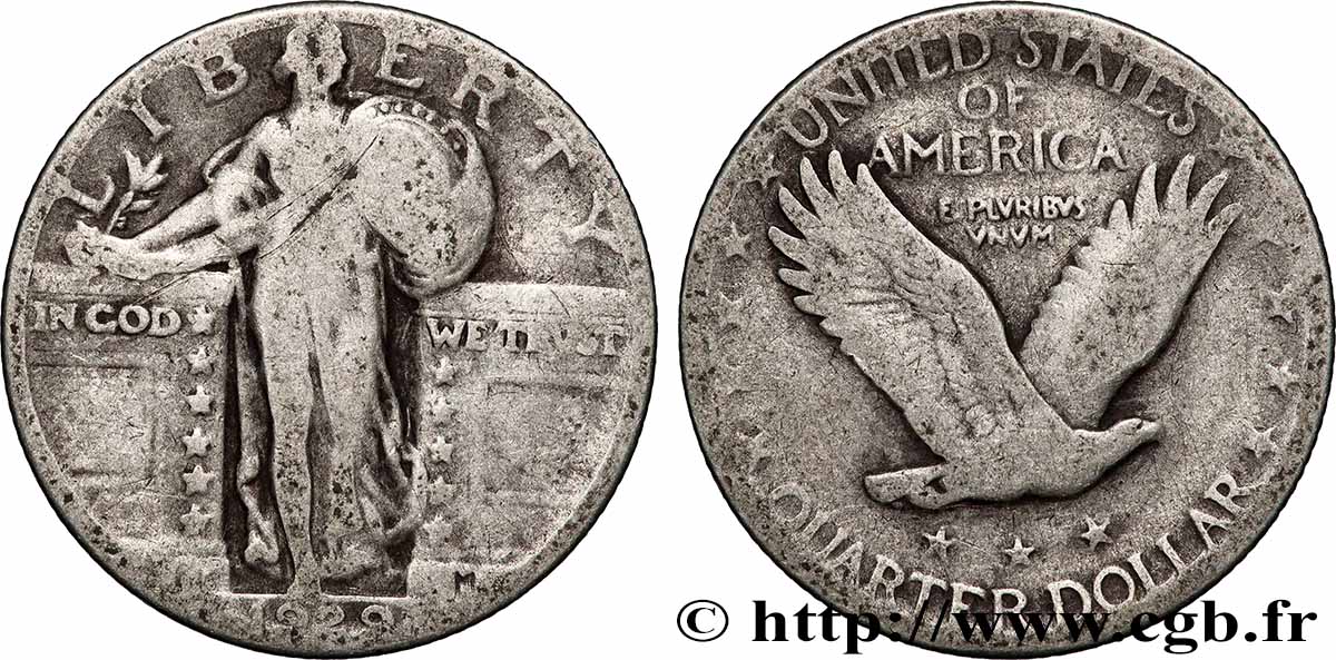 VEREINIGTE STAATEN VON AMERIKA 1/4 Dollar Liberté 1929 Philadelphie S