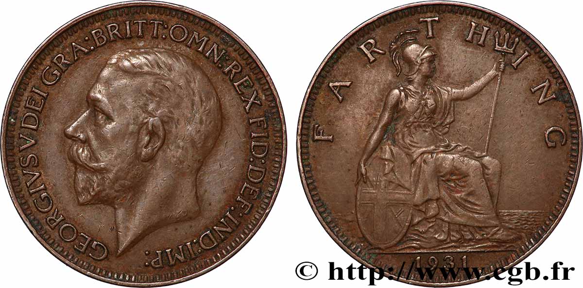 REGNO UNITO 1 Farthing Georges V 1931 Londres BB