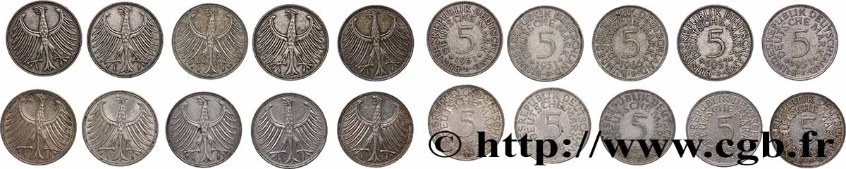 SILVER INVESTMENT Lot 10 x 5 Mark aigle n.d. Atelier Divers XF