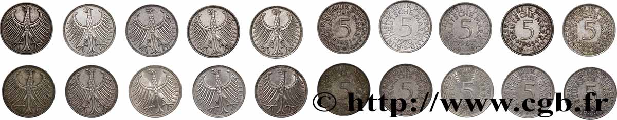 SILVER INVESTMENT Lot 10 x 5 Mark aigle n.d. Atelier Divers XF