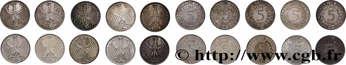 SILVER INVESTMENT Lot 10 x 5 Mark aigle n.d. Atelier Divers XF