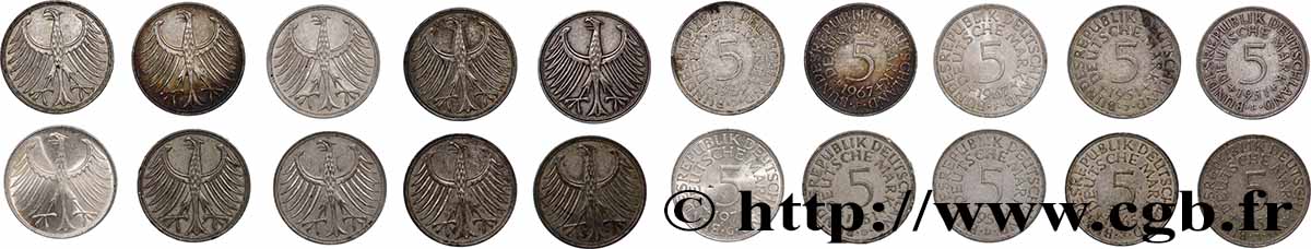 ARGENT D INVESTISSEMENT Lot 10 x 5 Mark aigle n.d. Atelier Divers TTB