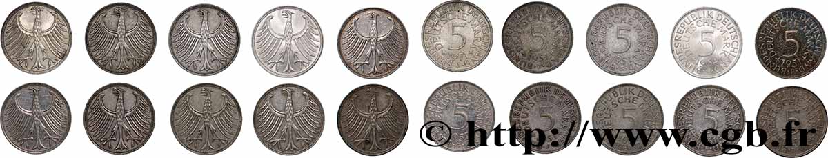 ARGENT D INVESTISSEMENT Lot 10 x 5 Mark aigle n.d. Atelier Divers TTB