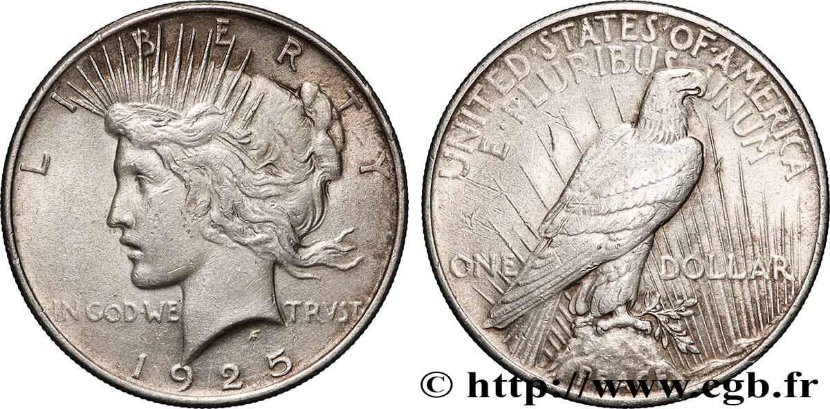 SILBER-INVESTMENT 1 Dollar type Peace 1925 Philadelphie SS