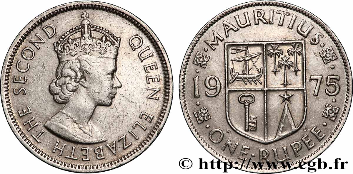MAURITIUS 1 Rupee (Roupie) Elisabeth II 1975 Londres XF