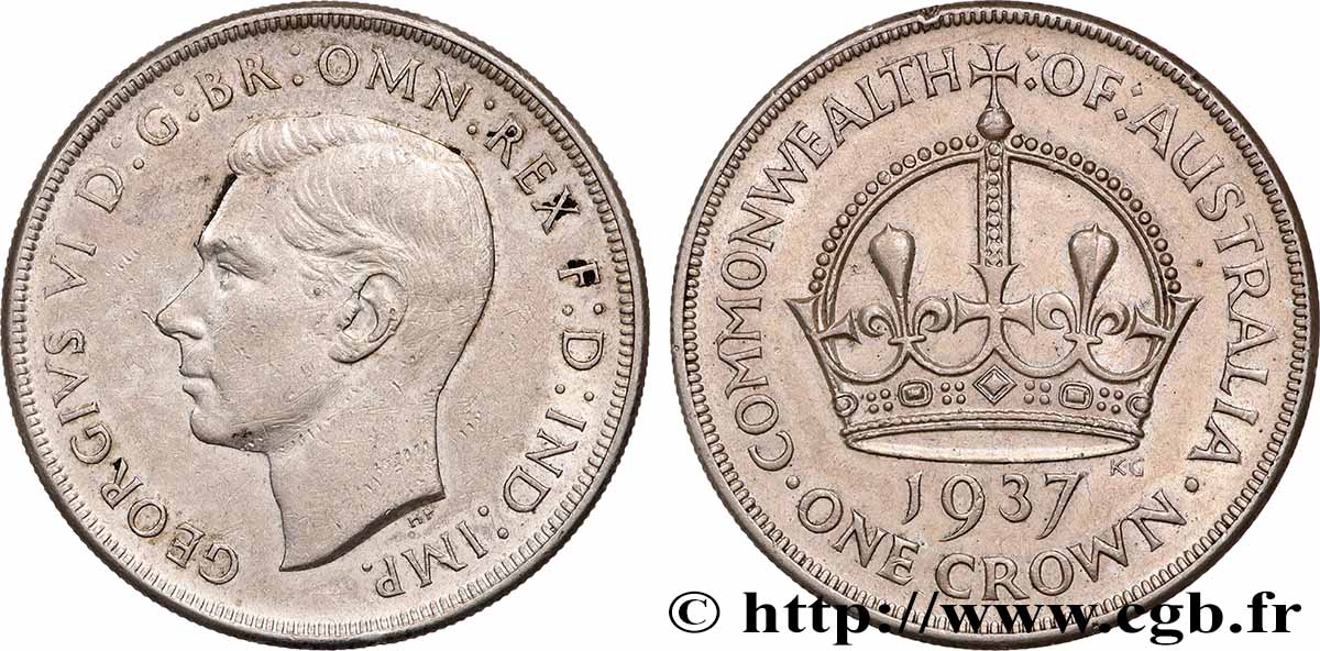 AUSTRALIEN 1 Crown Georges VI 1937 Melbourne fVZ