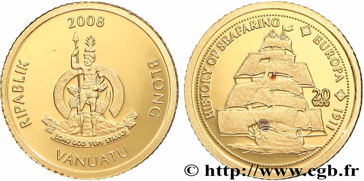 VANUATU 20 Vatu Proof Socrate 2008 MS