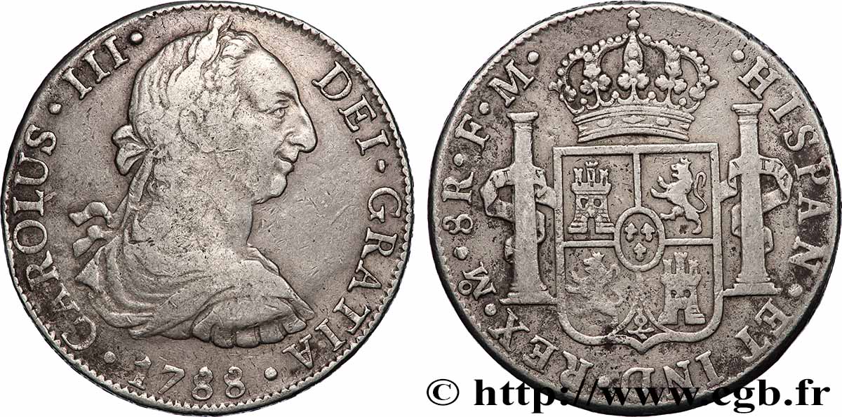 MEXIKO - KARL III. 8 Reales 1788 Mexico fSS