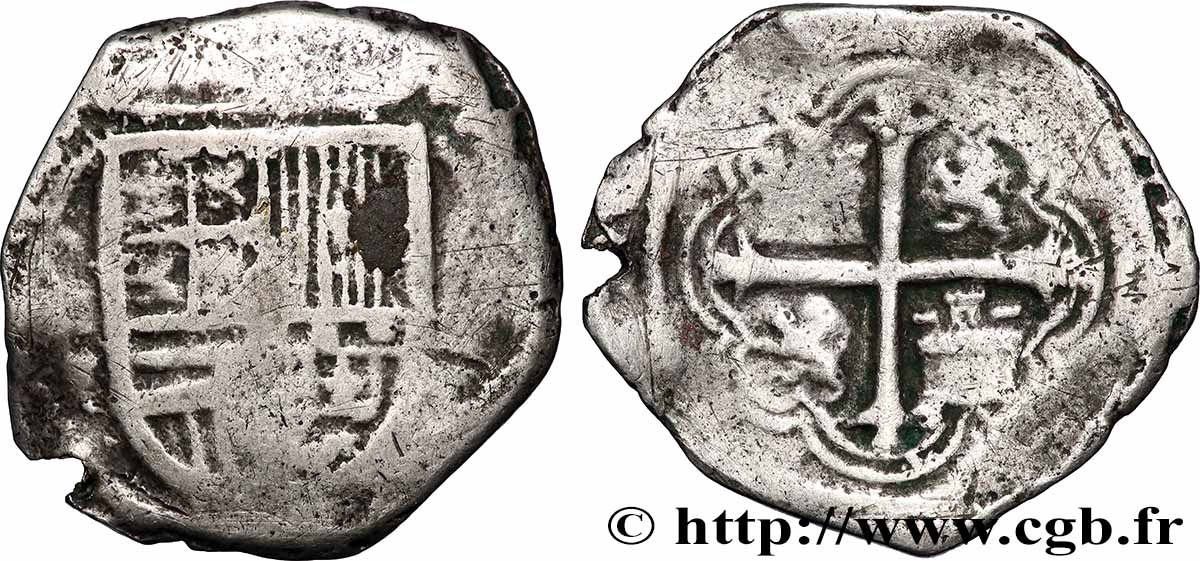 ESPAGNE - ROYAUME D ESPAGNE - PHILIPPE II 2 Reales n.d. Atelier indéterminé TB+