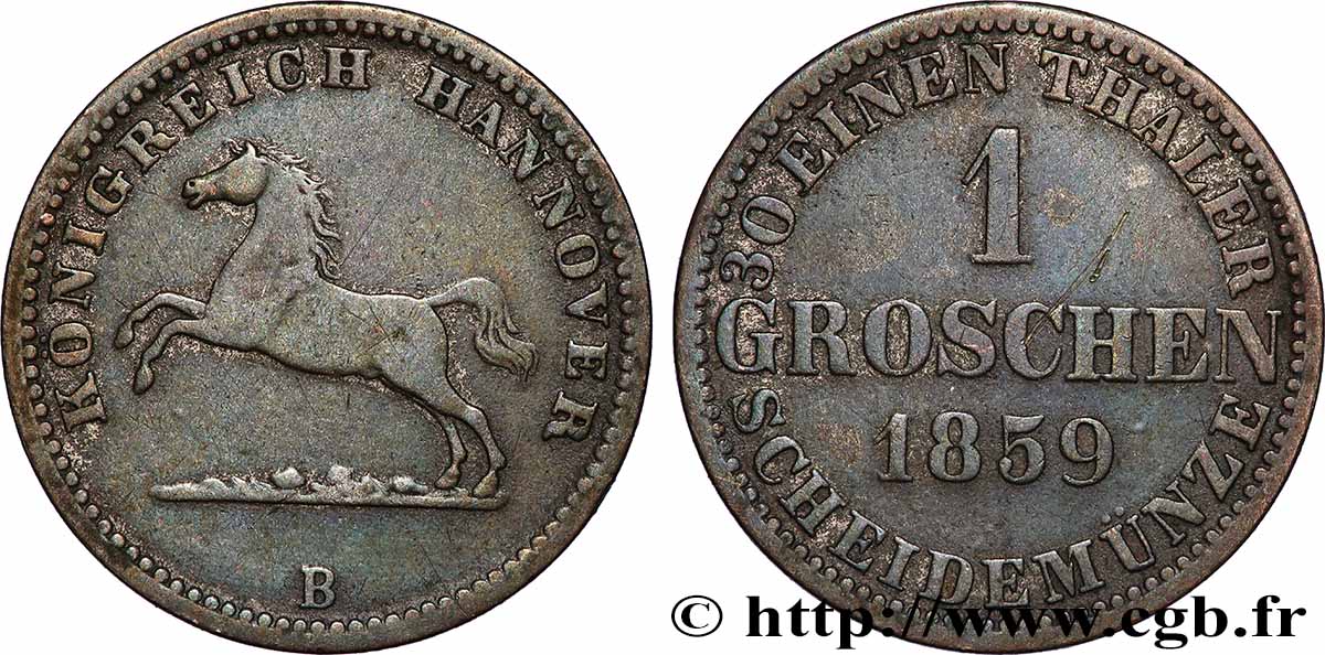 ALLEMAGNE - HANOVRE 1 Groschen 1859 Hanovre TB