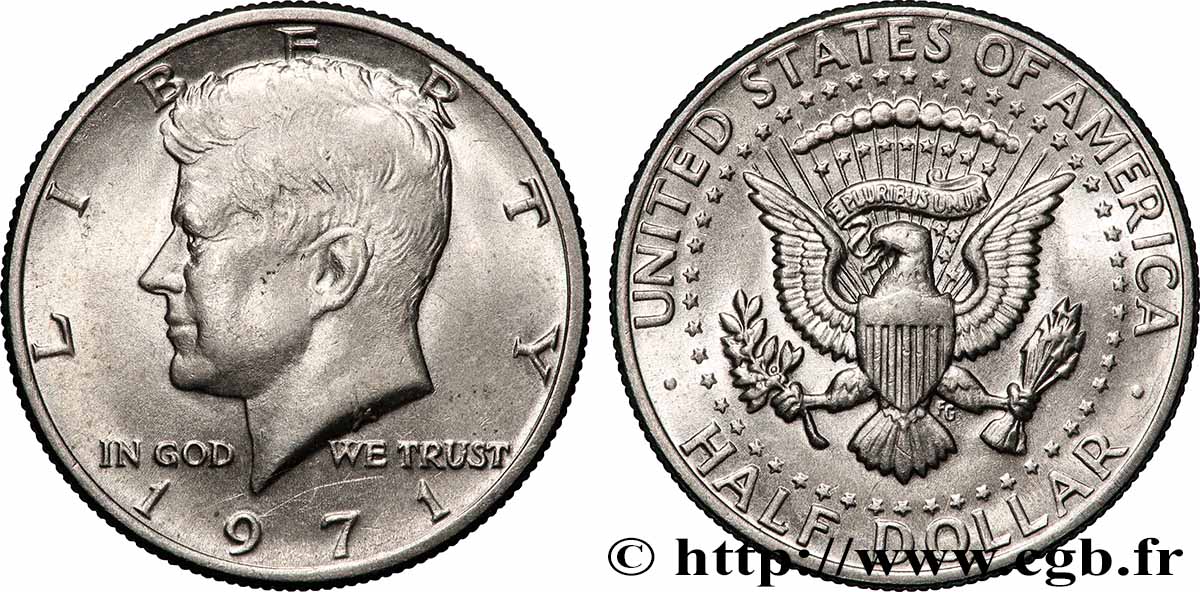 STATI UNITI D AMERICA 1/2 Dollar Kennedy 1971 Philadelphie SPL