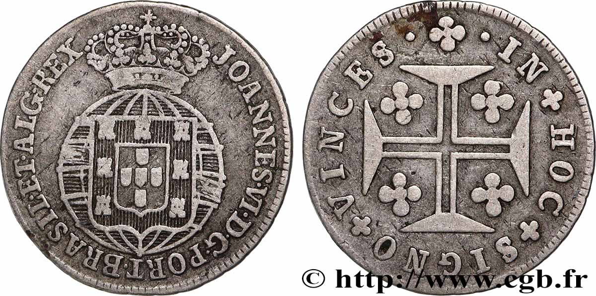PORTUGAL - ROYAUME DU PORTUGAL - JEAN VI LE CLÉMENT 3 Vintens (60 Reis) n.d. Lisbonne SS