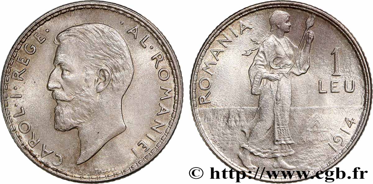 ROUMANIE 1 Leu Charles Ier 1914 SUP