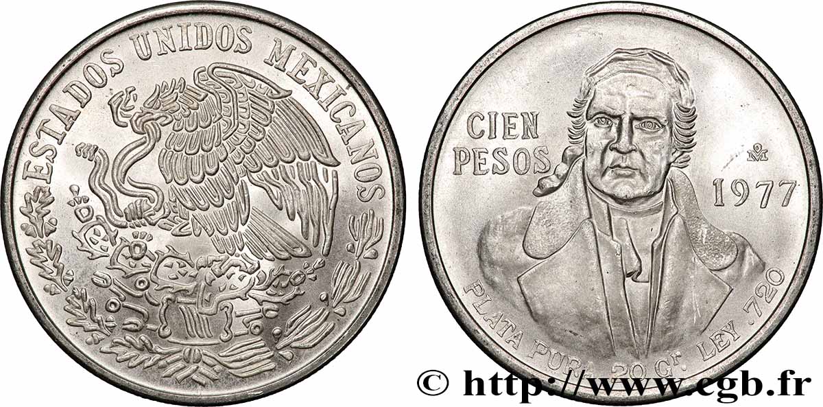 MEXIKO 100 Pesos 1977 Mexico VZ