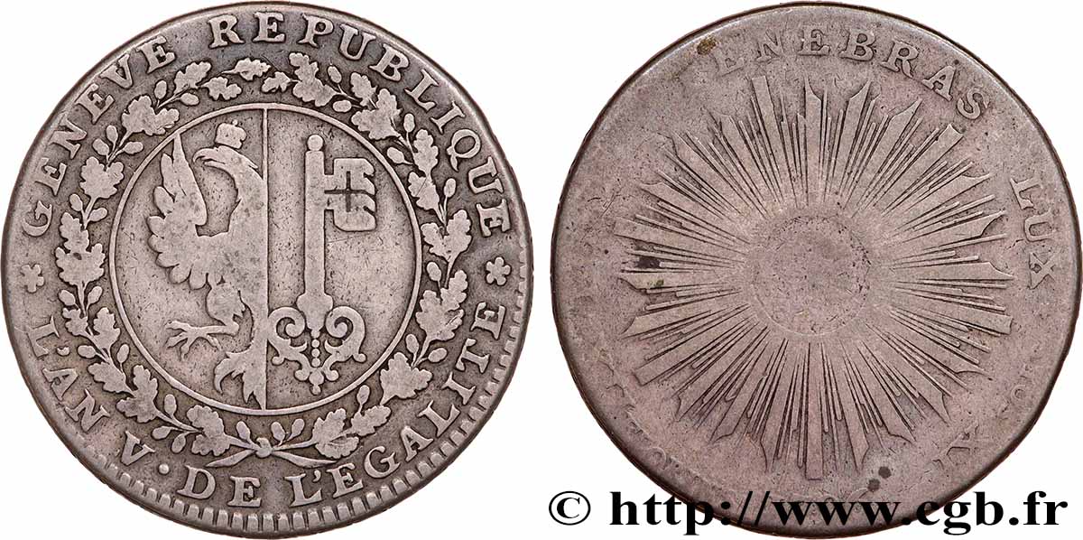 SCHWEIZ - REPUBLIK GENF 1 Thaler 1796 Genève fSS