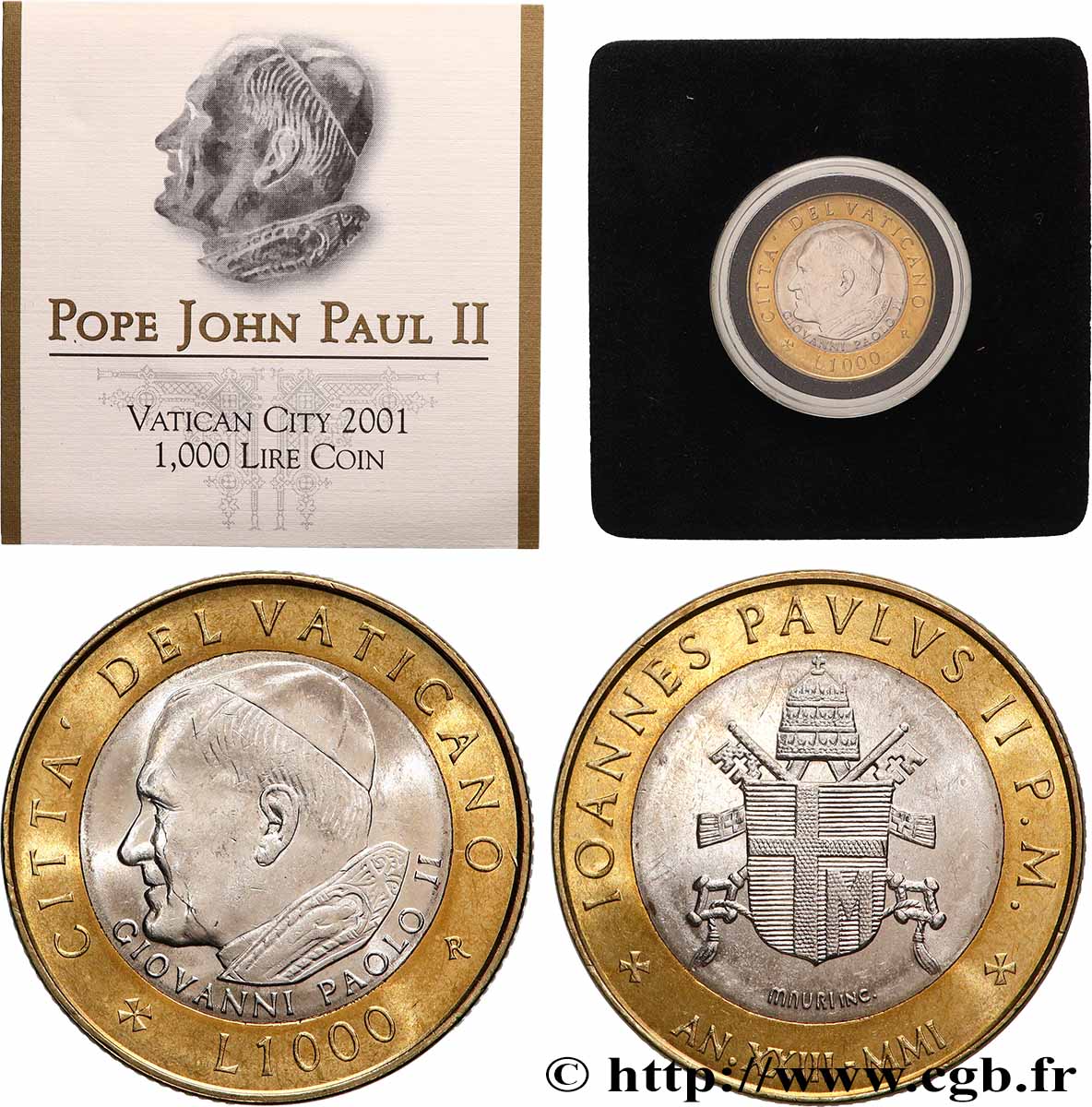 VATICAN AND PAPAL STATES 1000 Lire Jean Paul II armes
2001 Rome MS