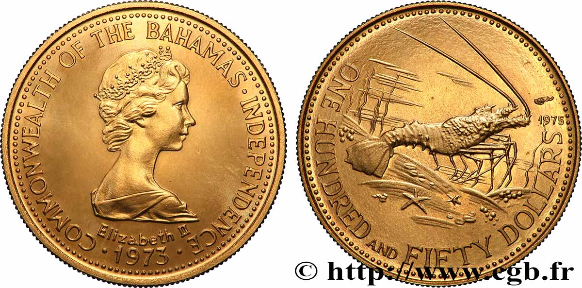 BAHAMAS 150 Dollars 1975 SPL