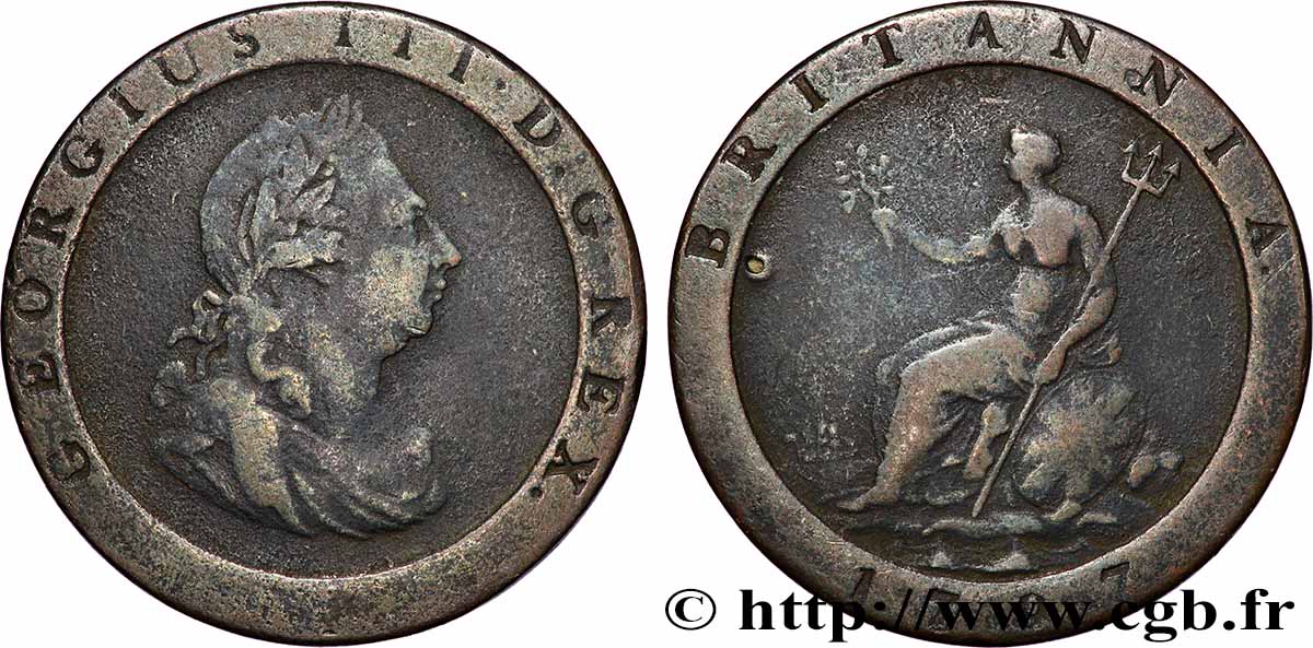 REGNO UNITO 1 Penny Georges III 1797 Soho MB