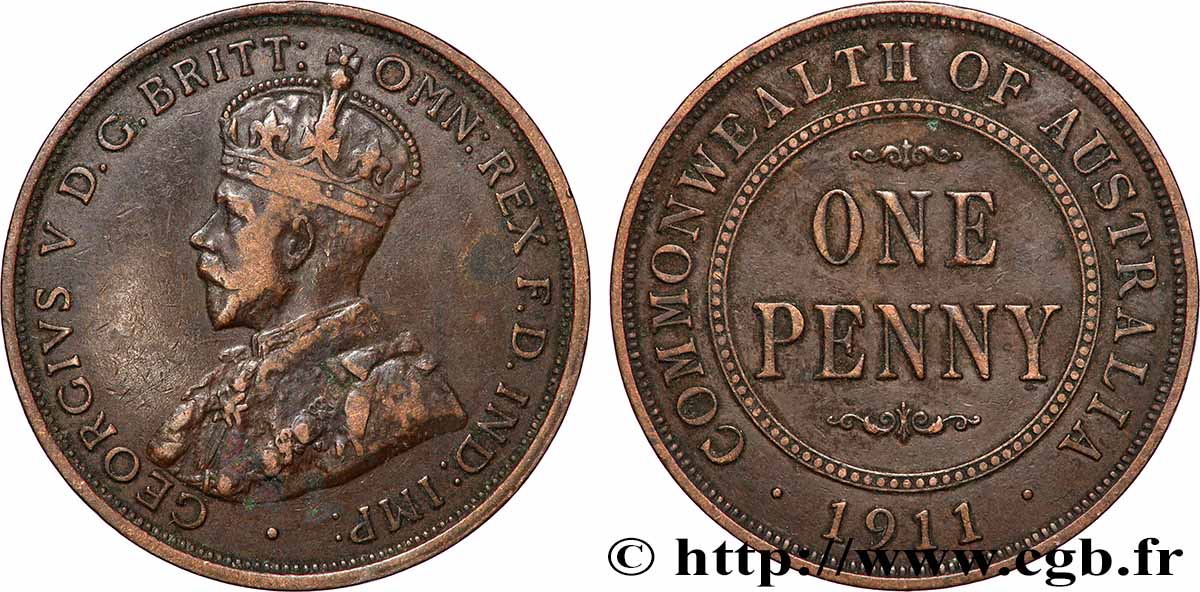 AUSTRALIEN 1 Penny Georges V 1911 Londres fSS