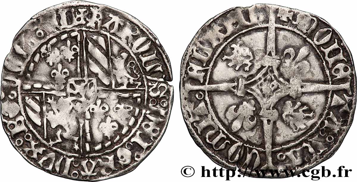 FLANDRE - COMTÉ DE FLANDRE - CHARLES LE TÉMÉRAIRE Double gros dit Vierlander n.d. Bruges TTB