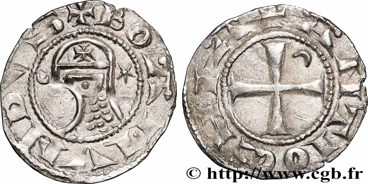 CROISADES - PRINCIPAUTÉ D ANTIOCHE - BOHÉMOND III Denier n.d. Antioche TTB+