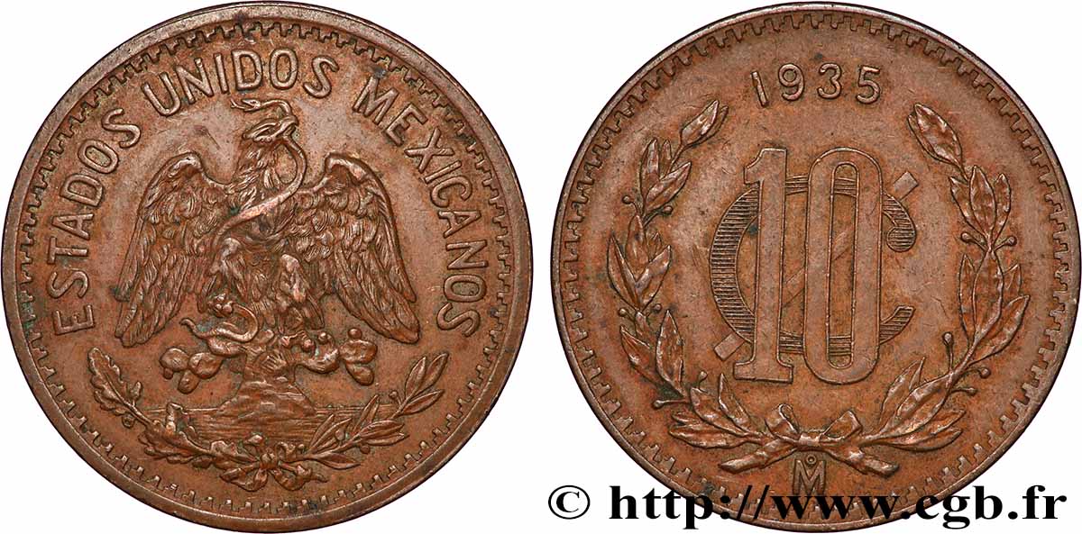 MEXIQUE 10 Centavos 1935 Mexique TTB