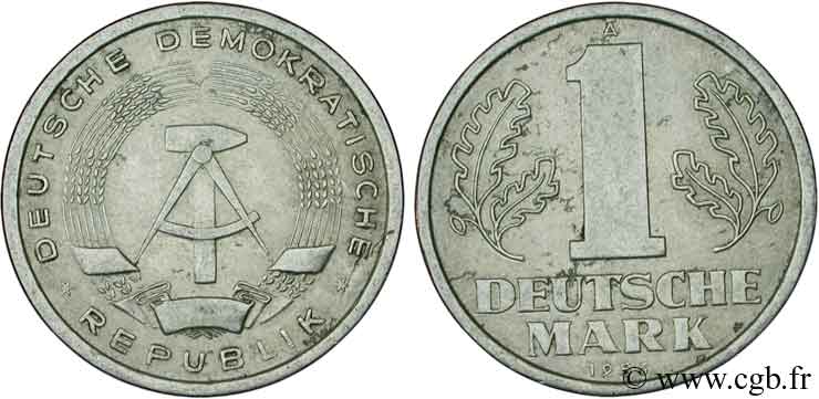 ALLEMAGNE DE L EST 1 Mark emblème de la RDA 1956 Berlin TTB 