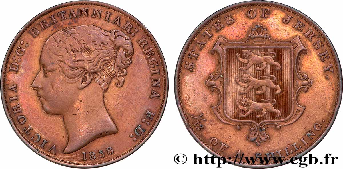 JERSEY 1/13 Shilling Victoria 1858 fVZ