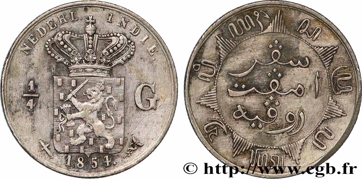 INDIAS NEERLANDESAS 1/4 Gulden 1854 Utrecht MBC