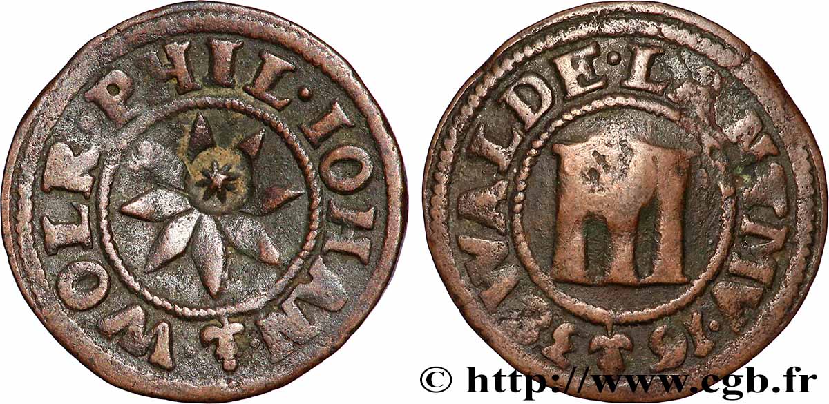 GERMANY - WALDECK-PYRMONT 3 Pfenninge Volrad IV, Philippe VII et Jean II 1638 Niederwildungen XF
