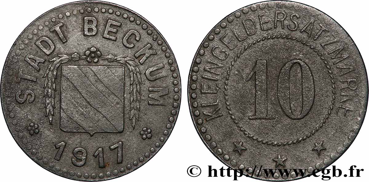 ALEMANIA - Notgeld 10 Pfennig Beckum 1918 Nuremberg MBC