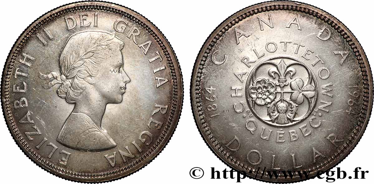 CANADA 1 Dollar Charlottetown-Québec 1964 AU