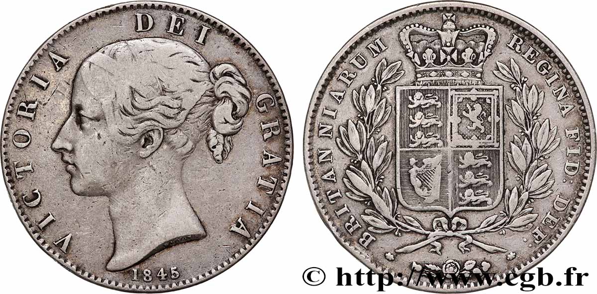UNITED KINGDOM 1 Crown Victoria 1845 Londres XF