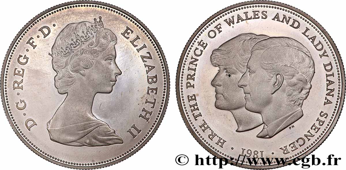 UNITED KINGDOM 25 New Pence (Crown) Proof mariage du Prince de Galles et de Lady Diana Spencer 1981 AU