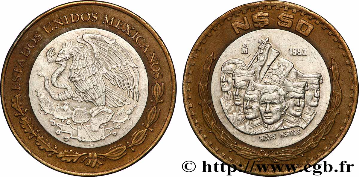MEXICO 50 Nuevos Pesos 1993 Mexico XF