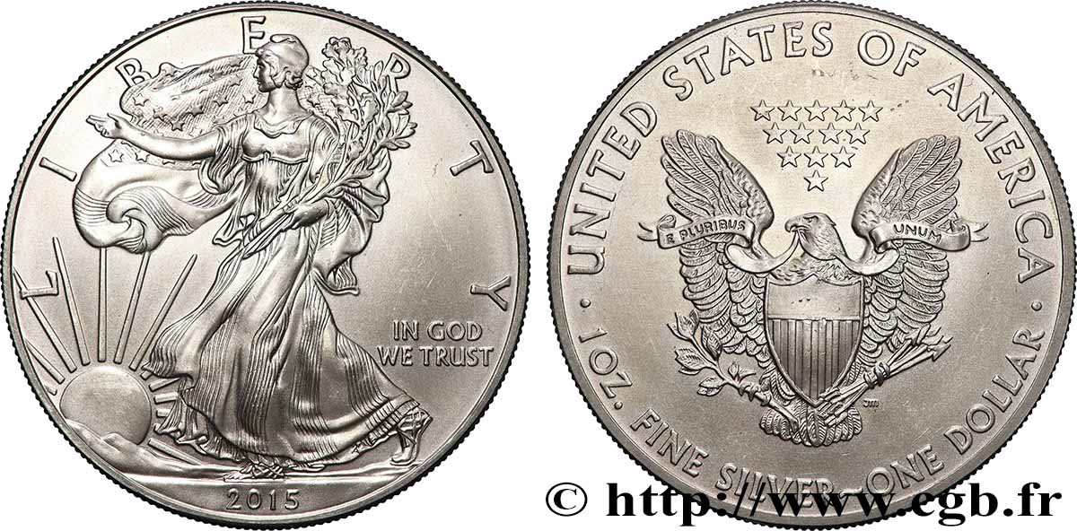 SILVER INVESTMENT 1 Oz - 1 Dollar Silver Eagle 2015 MS
