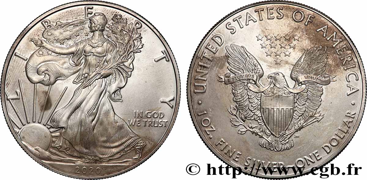 SILVER INVESTMENT 1 Oz - 1 Dollar Silver Eagle 2020 MS