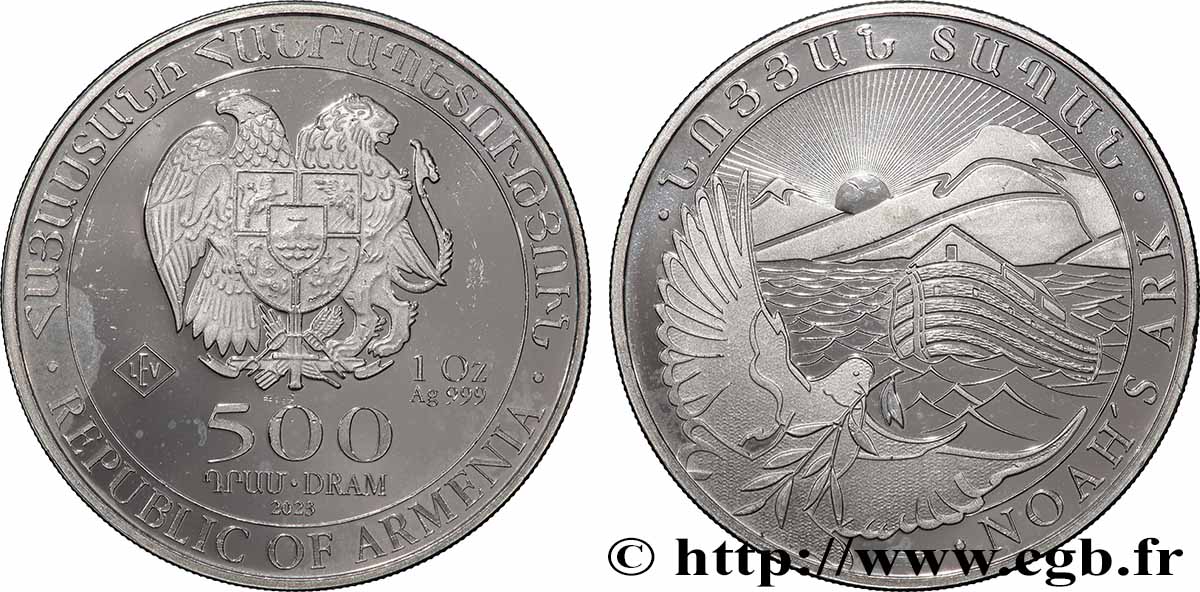 ARGENTO INVESTIMENTO 1 Oz - 500 Dram Arche de Noé 2023 MS