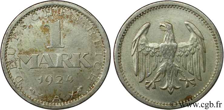 ALLEMAGNE 1 Mark aigle 1924 Berlin SUP 