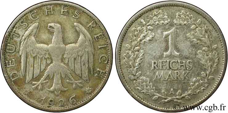 ALLEMAGNE 1 Reichsmark aigle 1926 Berlin TTB 