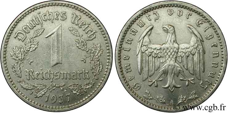 ALLEMAGNE 1 Reichsmark aigle 1939 Berlin SUP 