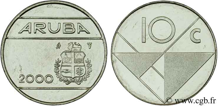 ARUBA  10 Cents 2000 Utrecht SPL 