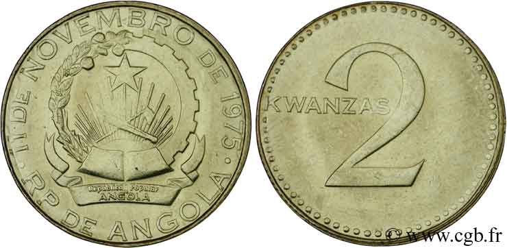 ANGOLA 2 Kwanza emblème de la république populaire N.D.  SPL 