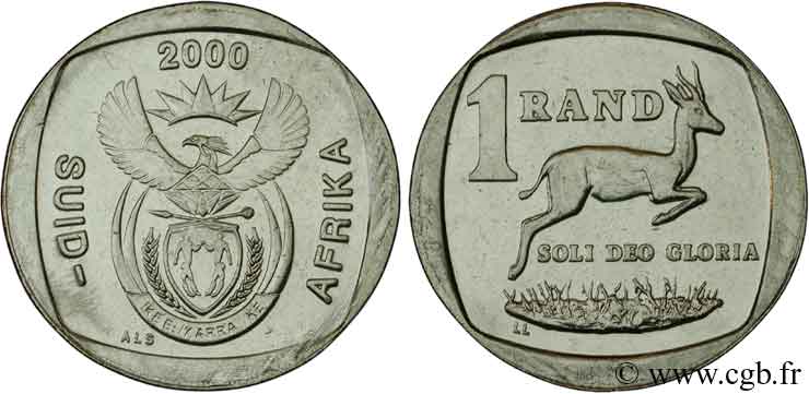 AFRIQUE DU SUD 1 Rand emblème / springbok 2000  SPL 