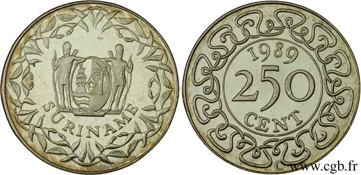 SURINAM 250 Cents 1989 Royal British Mint fST 