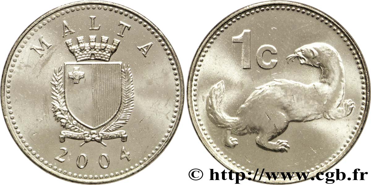 MALTE 1 Cent emblème / loutre 2004  SPL 